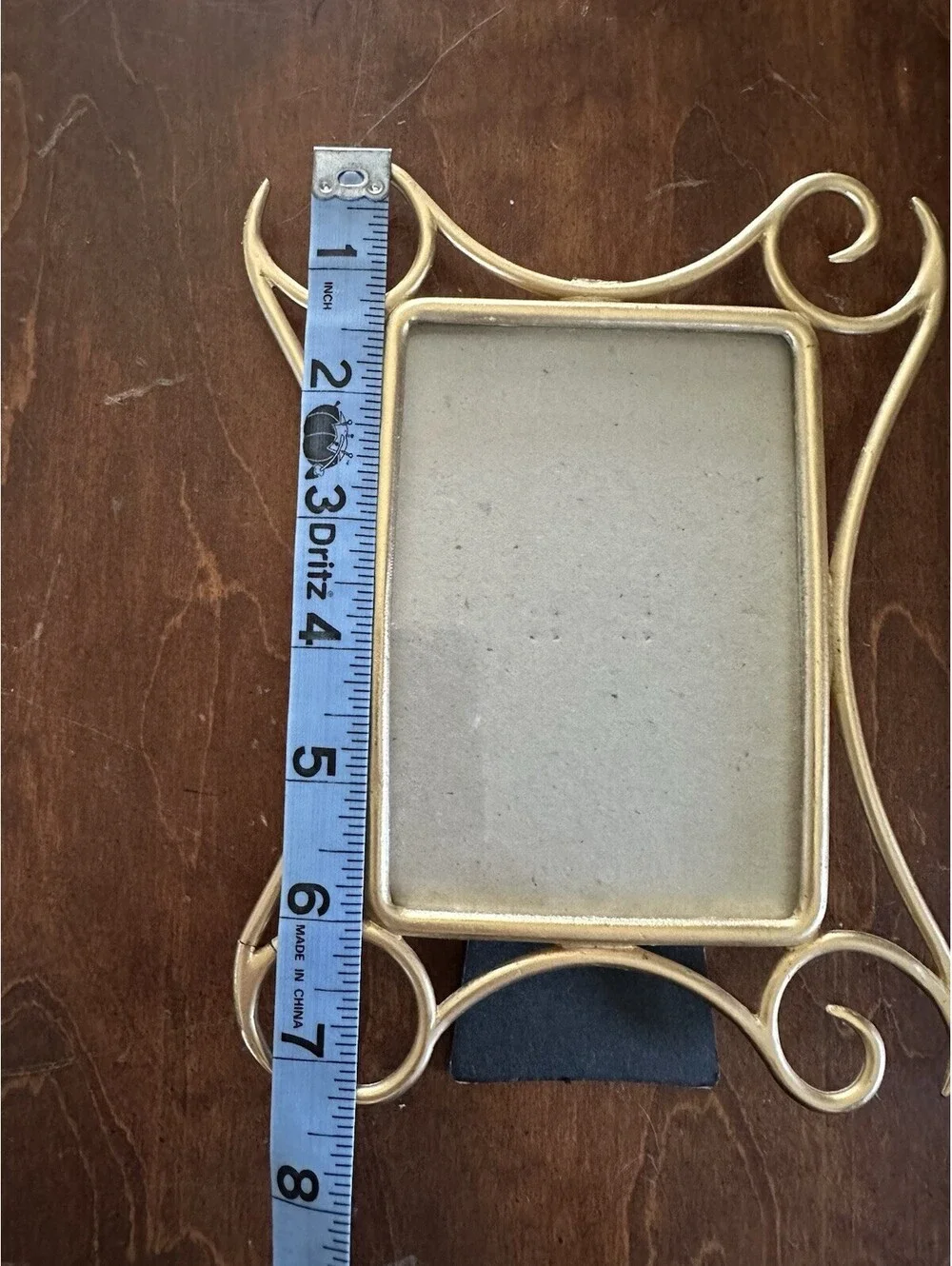 Vintage Gold Tone Metal Scroll Picture Frame 4x6 Easel & Wall Hanging Ornate